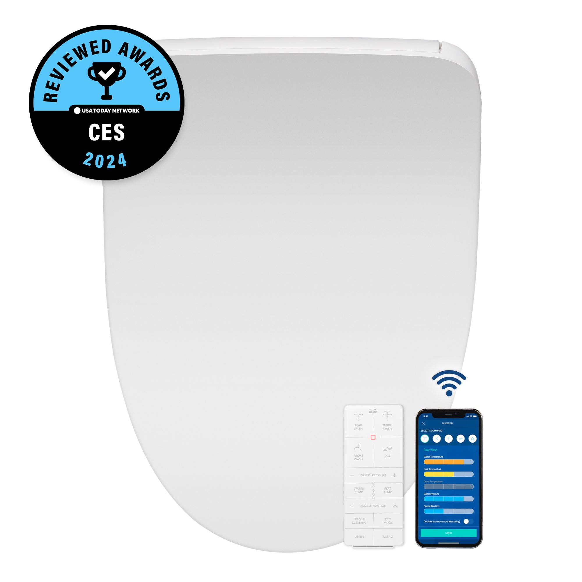 BB-1200 Elongated Bidet Toilet Seat with Bemis Living App – Bio Bidet