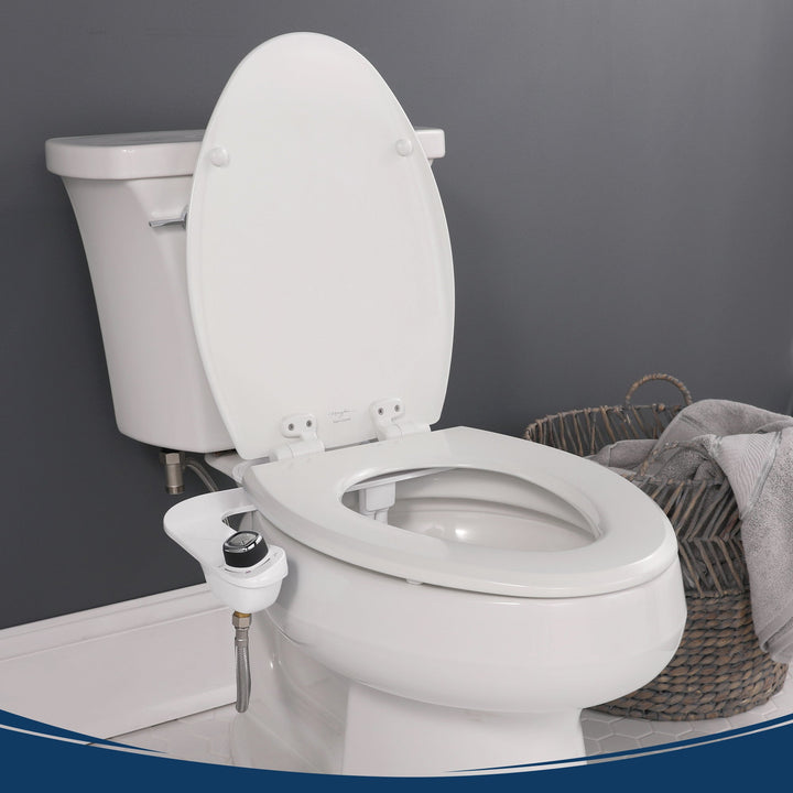 Bio Bidet, SlimEdge Simple Bidet Toilet Attachment in White with Dual shops Nozzle