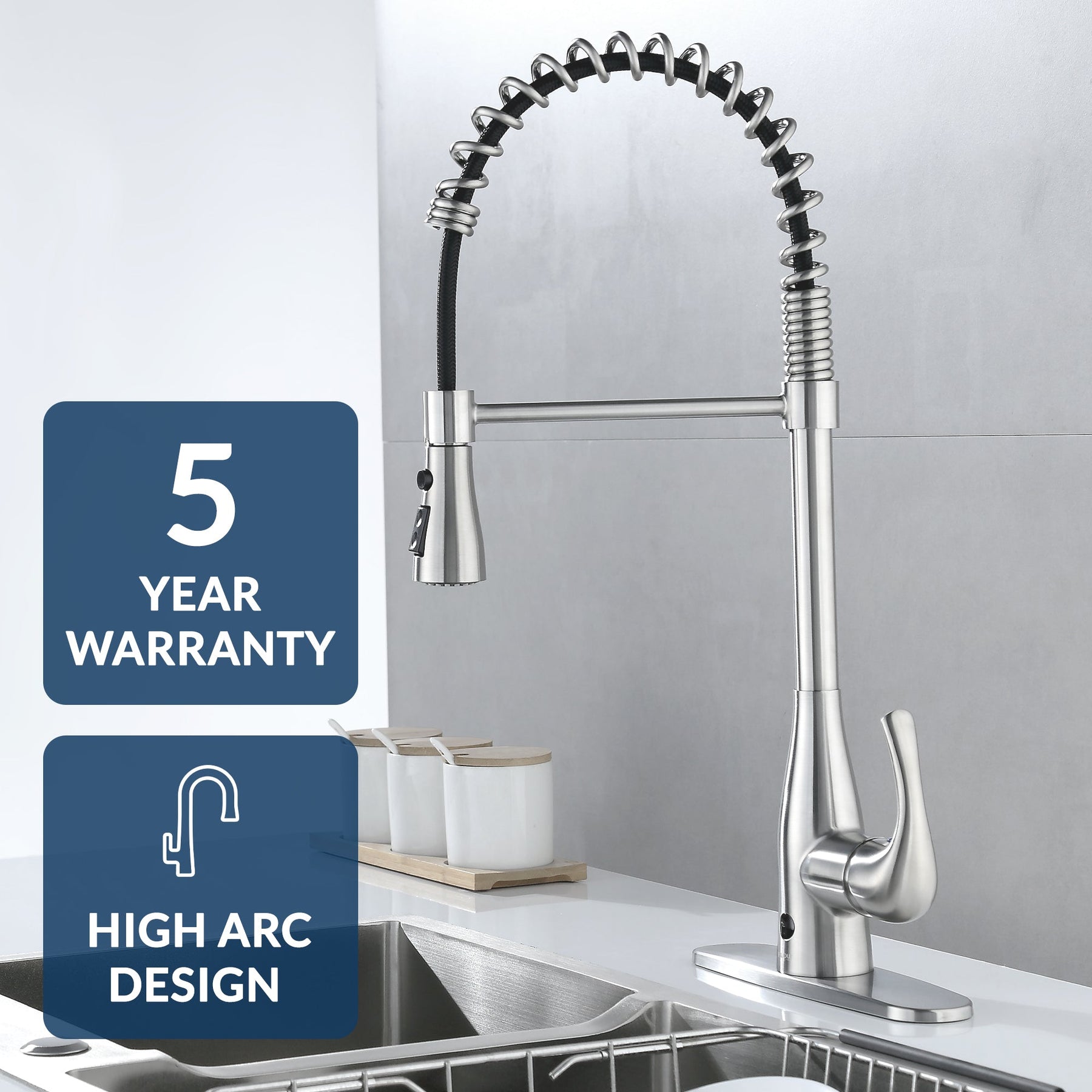 Flow Motion Spring Neck Kitchen Faucet – Bio Bidet