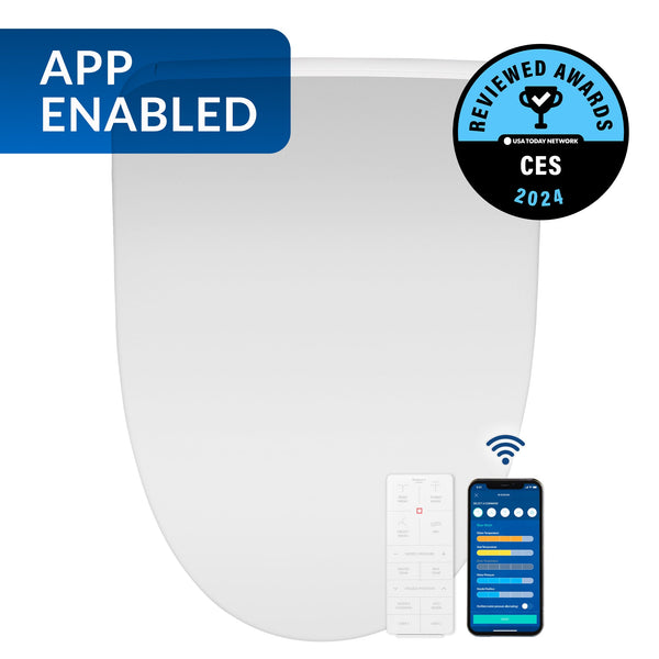 BB-1200 Elongated Bidet Toilet Seat with Bemis Living App