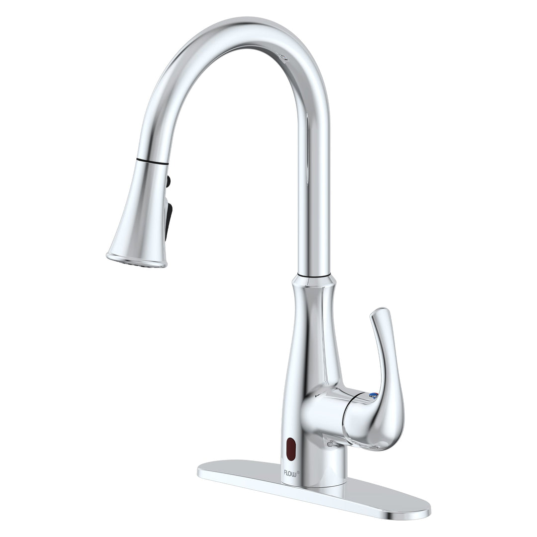 FLOW, Classic Series Single-Handle Pull-Down Sprayer Kitchen Faucet in sold Champagne