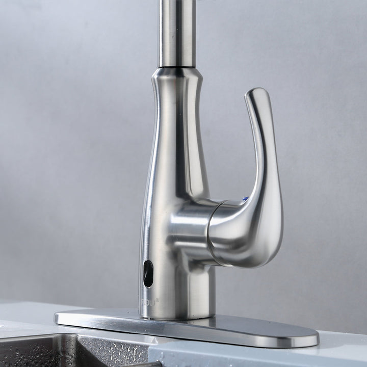 Bio Bidet Flow Küchenarmatur – Mit Ausziehbarem Sprühkopf, Hohem Bogenauslauf, Chrom, Einfach Montierbar